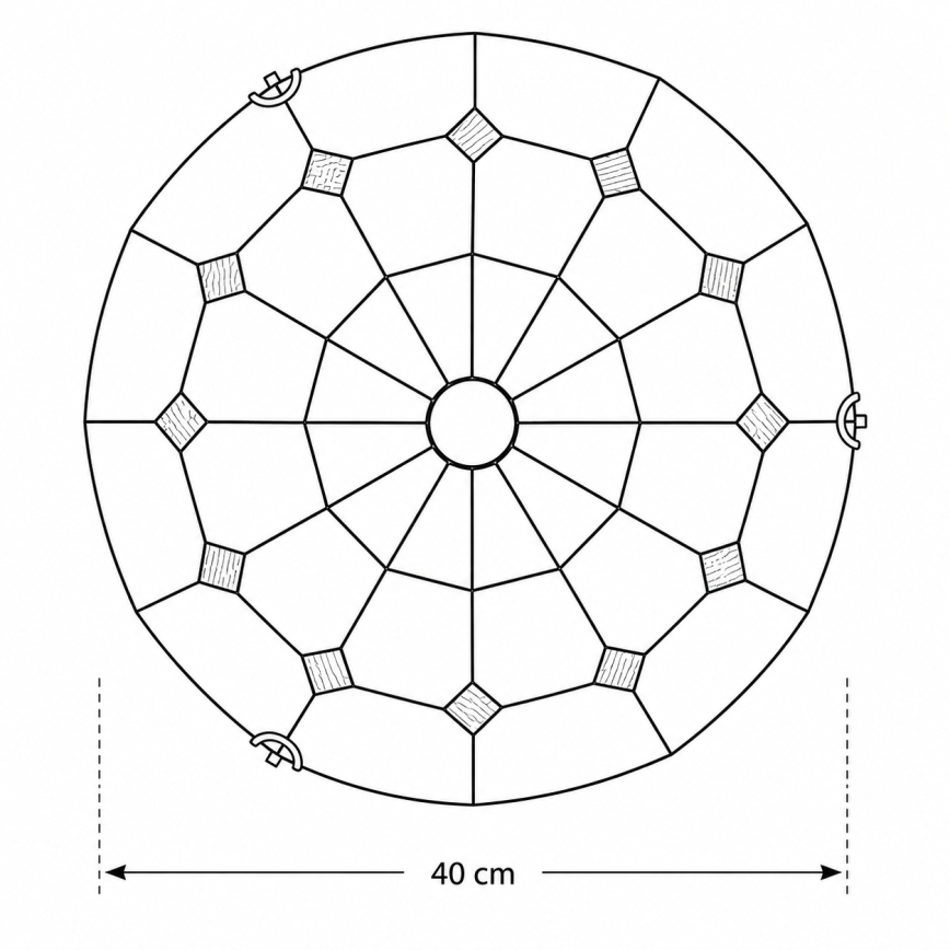 Brilagi - Plafonieră Tiffany cu vitralii SIENNA 2xE27/60W/230V Ø 40 cm
