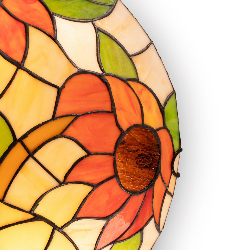 Brilagi - Plafonieră Tiffany cu vitralii SUNFLOWER 2xE27/60W/230V Ø 40 cm