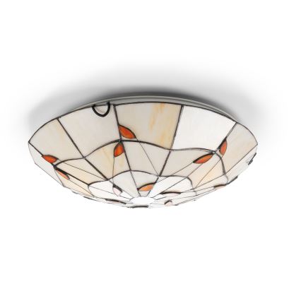 Brilagi - Plafonieră Tiffany din vitralii FOLIA 2xE27/60W/230V Ø 40 cm