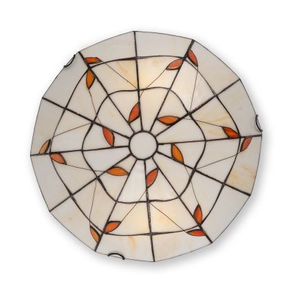 Brilagi - Plafonieră Tiffany din vitralii FOLIA 2xE27/60W/230V Ø 40 cm