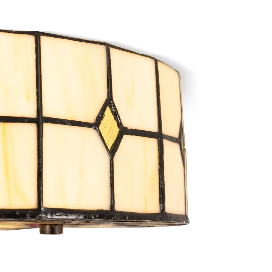 Brilagi - Plafonieră Tiffany din vitralii FOLIA, 3xE27/60W/230V, Ø 40 cm