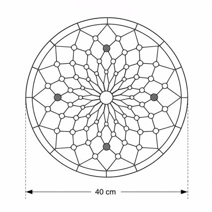 Brilagi - Plafonieră Tiffany din vitralii, ivoriu, 3xE27/60W/230V, Ø 40 cm