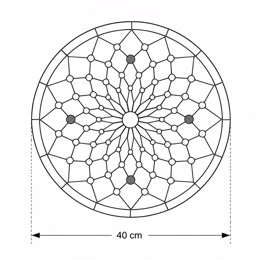 Brilagi - Plafonieră Tiffany din vitralii, ivoriu, 3xE27/60W/230V, Ø 40 cm