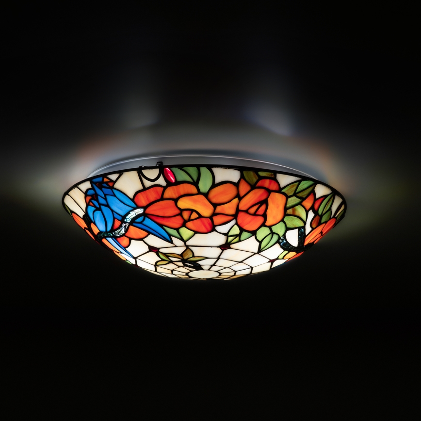 Brilagi - Plafonieră Tiffany din vitralii JUNGLE 2xE27/60W/230V Ø 40 cm
