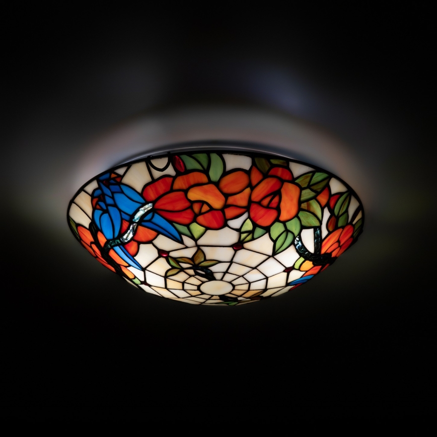Brilagi - Plafonieră Tiffany din vitralii JUNGLE 2xE27/60W/230V Ø 40 cm