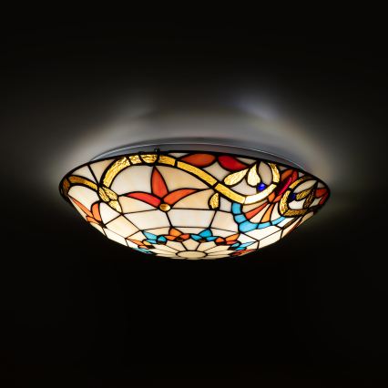 Brilagi - Plafonieră Tiffany din vitralii MIRABELLA, 2xE27/60W/230V, diam. 40 cm