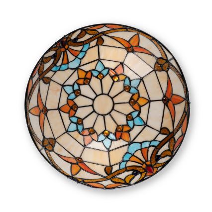 Brilagi - Plafonieră Tiffany din vitralii MIRABELLA, 2xE27/60W/230V, diam. 40 cm