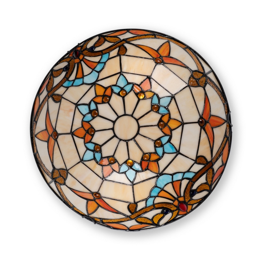 Brilagi - Plafonieră Tiffany din vitralii MIRABELLA, 2xE27/60W/230V, diam. 40 cm