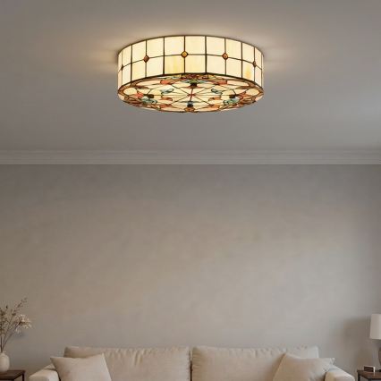 Brilagi - Plafonieră Tiffany din vitralii MIRABELLA 3xE27/60W/230V, Ø 40 cm