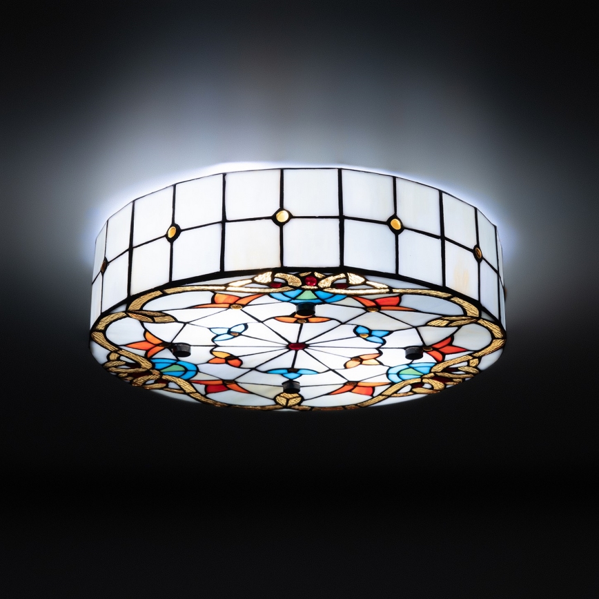 Brilagi - Plafonieră Tiffany din vitralii MIRABELLA 3xE27/60W/230V, Ø 40 cm