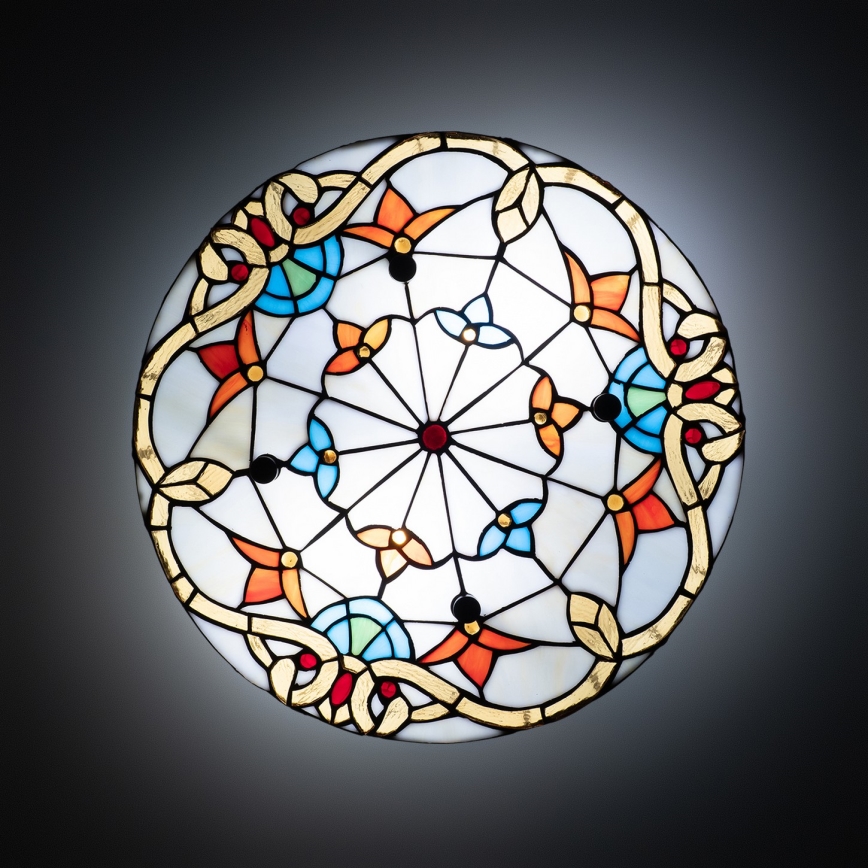 Brilagi - Plafonieră Tiffany din vitralii MIRABELLA 3xE27/60W/230V, Ø 40 cm