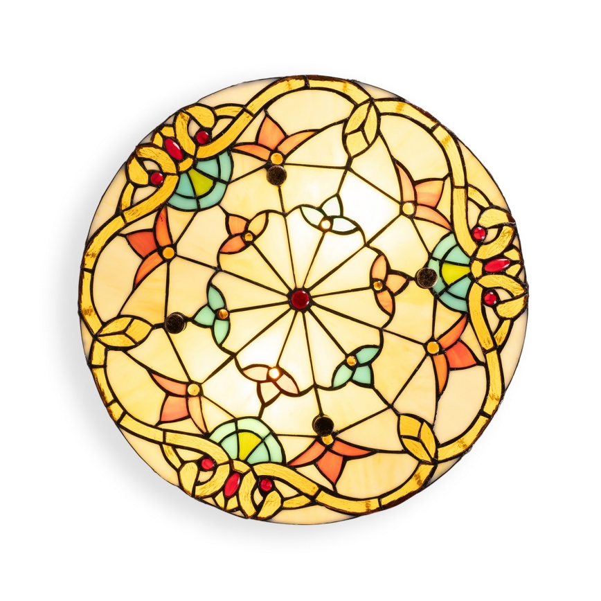 Brilagi - Plafonieră Tiffany din vitralii MIRABELLA 3xE27/60W/230V, Ø 40 cm