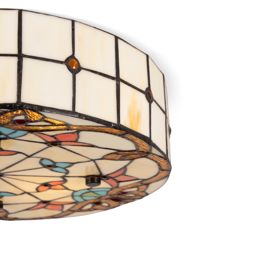 Brilagi - Plafonieră Tiffany din vitralii MIRABELLA 3xE27/60W/230V, Ø 40 cm