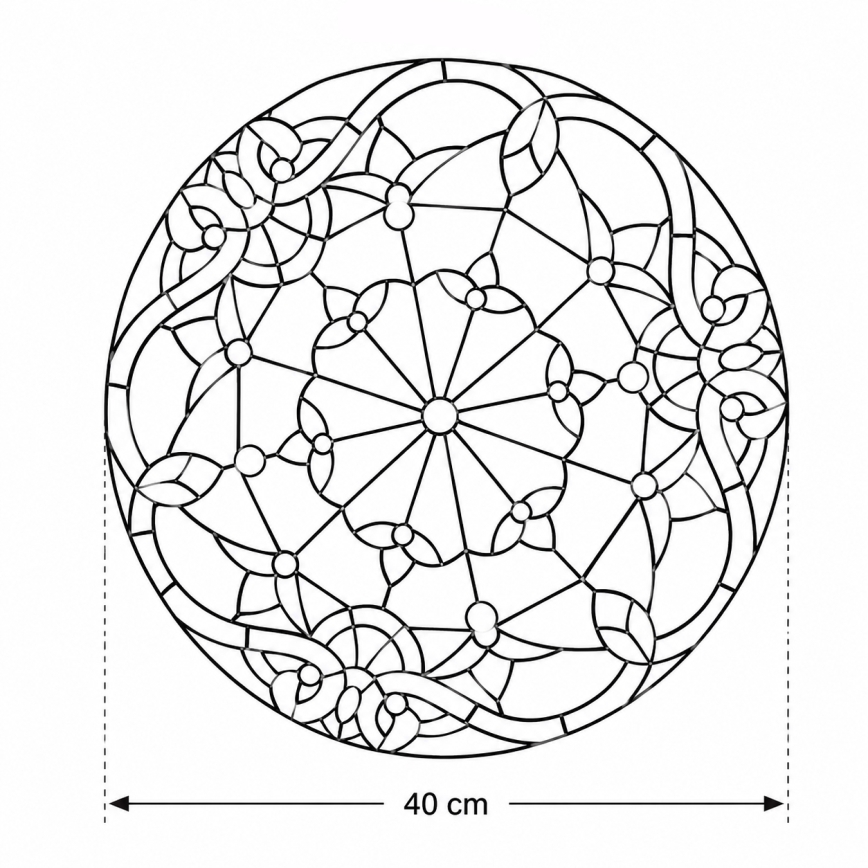 Brilagi - Plafonieră Tiffany din vitralii MIRABELLA 3xE27/60W/230V, Ø 40 cm