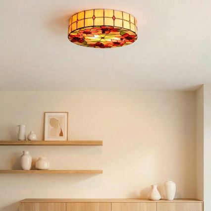 Brilagi - Plafonieră Tiffany din vitralii SUNFLOWER, 3xE27/60W/230V, Ø 40 cm