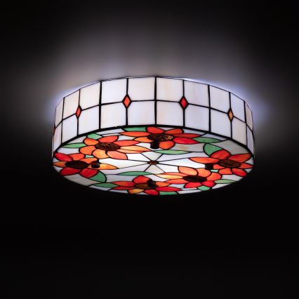 Brilagi - Plafonieră Tiffany din vitralii SUNFLOWER, 3xE27/60W/230V, Ø 40 cm