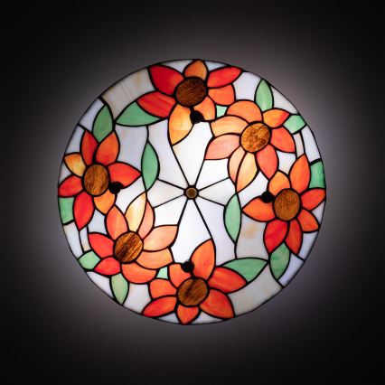 Brilagi - Plafonieră Tiffany din vitralii SUNFLOWER, 3xE27/60W/230V, Ø 40 cm