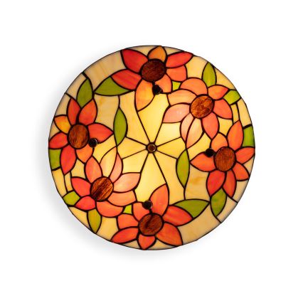 Brilagi - Plafonieră Tiffany din vitralii SUNFLOWER, 3xE27/60W/230V, Ø 40 cm