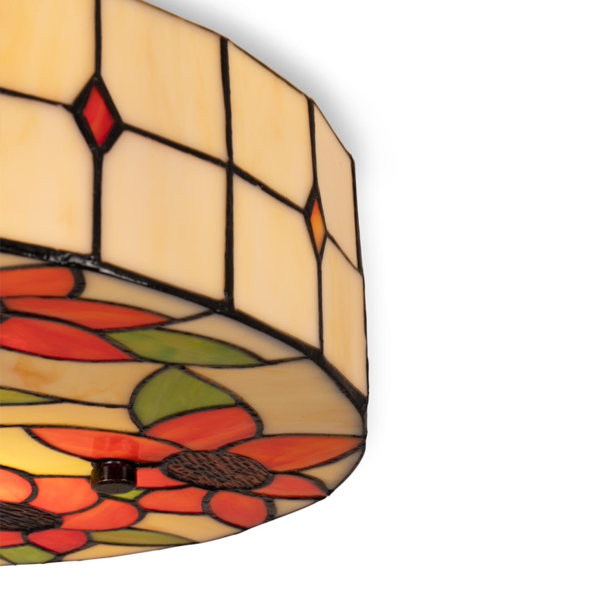 Brilagi - Plafonieră Tiffany din vitralii SUNFLOWER, 3xE27/60W/230V, Ø 40 cm