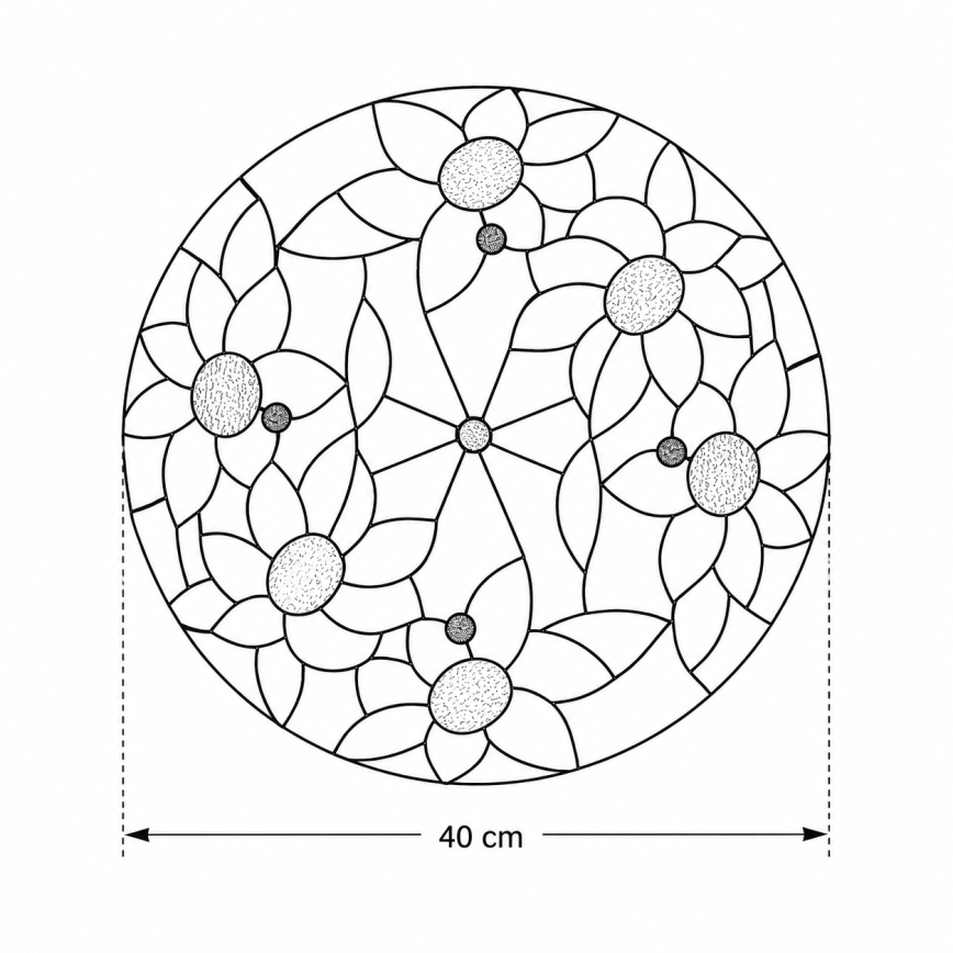 Brilagi - Plafonieră Tiffany din vitralii SUNFLOWER, 3xE27/60W/230V, Ø 40 cm