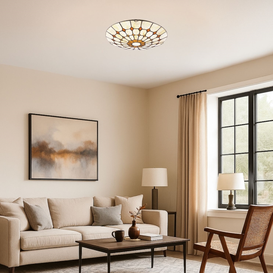 Brilagi - Plafonieră Tiffany DORAN din vitralii, 2xE27/60W/230V