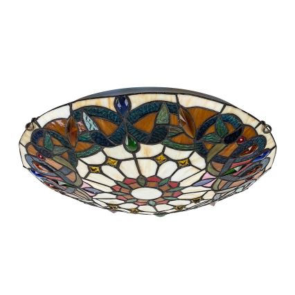 Brilagi - Plafonieră Tiffany Luisa, cu vitralii, 2xE27/60W/230V, Ø 40 cm