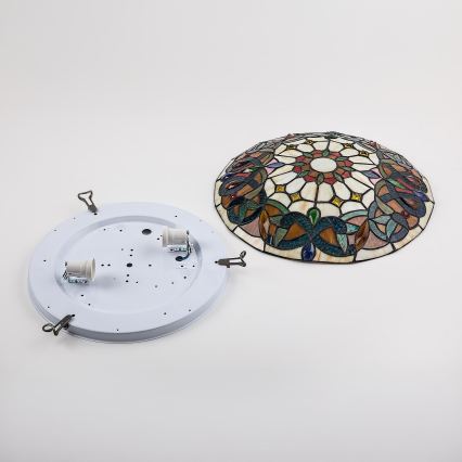 Brilagi - Plafonieră Tiffany Luisa, cu vitralii, 2xE27/60W/230V, Ø 40 cm