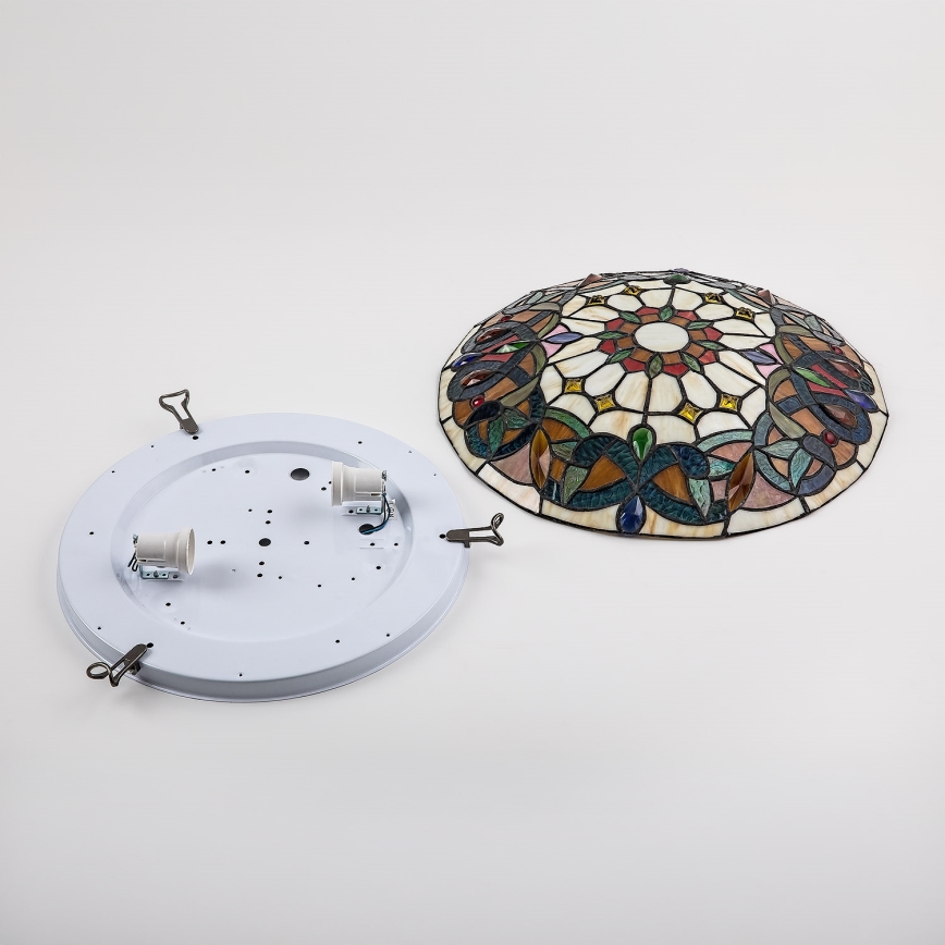 Brilagi - Plafonieră Tiffany Luisa, cu vitralii, 2xE27/60W/230V, Ø 40 cm
