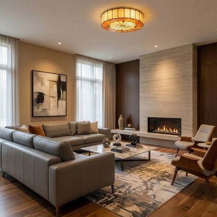 Brilagi - Plafonieră Tiffany SIENNA din vitralii, 3xE27/60W/230V, Ø 40 cm