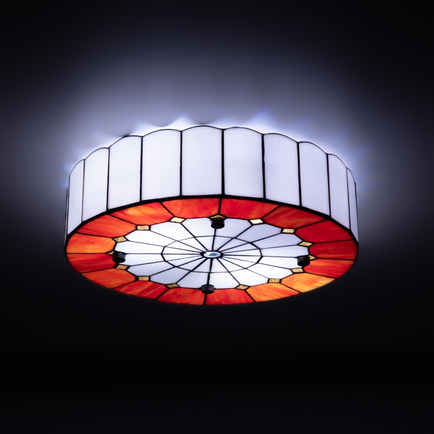 Brilagi - Plafonieră Tiffany SIENNA din vitralii, 3xE27/60W/230V, Ø 40 cm