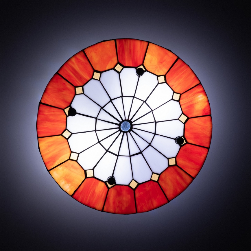 Brilagi - Plafonieră Tiffany SIENNA din vitralii, 3xE27/60W/230V, Ø 40 cm