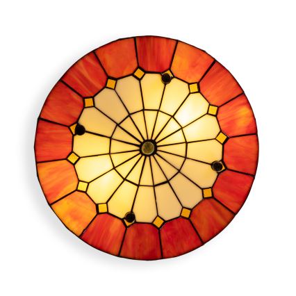 Brilagi - Plafonieră Tiffany SIENNA din vitralii, 3xE27/60W/230V, Ø 40 cm