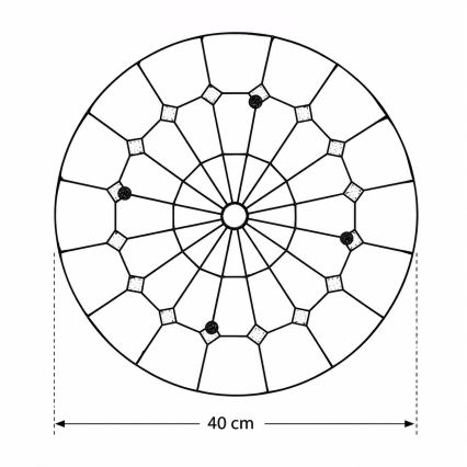 Brilagi - Plafonieră Tiffany SIENNA din vitralii, 3xE27/60W/230V, Ø 40 cm
