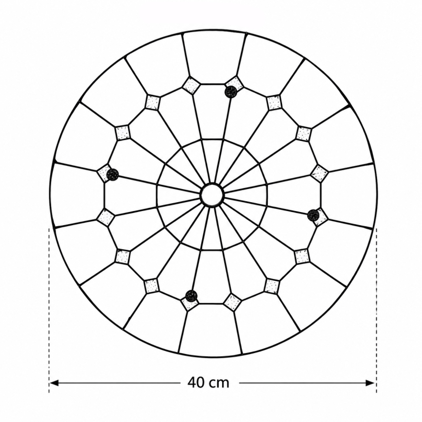 Brilagi - Plafonieră Tiffany SIENNA din vitralii, 3xE27/60W/230V, Ø 40 cm