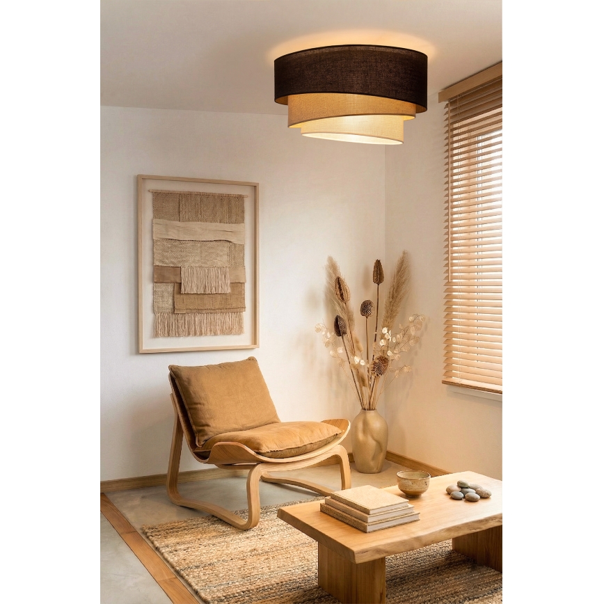 Brilagi - Plafonieră TRIO, 3x E27, 60 W, 230 V, diametru 60 cm, maro/bej/alb