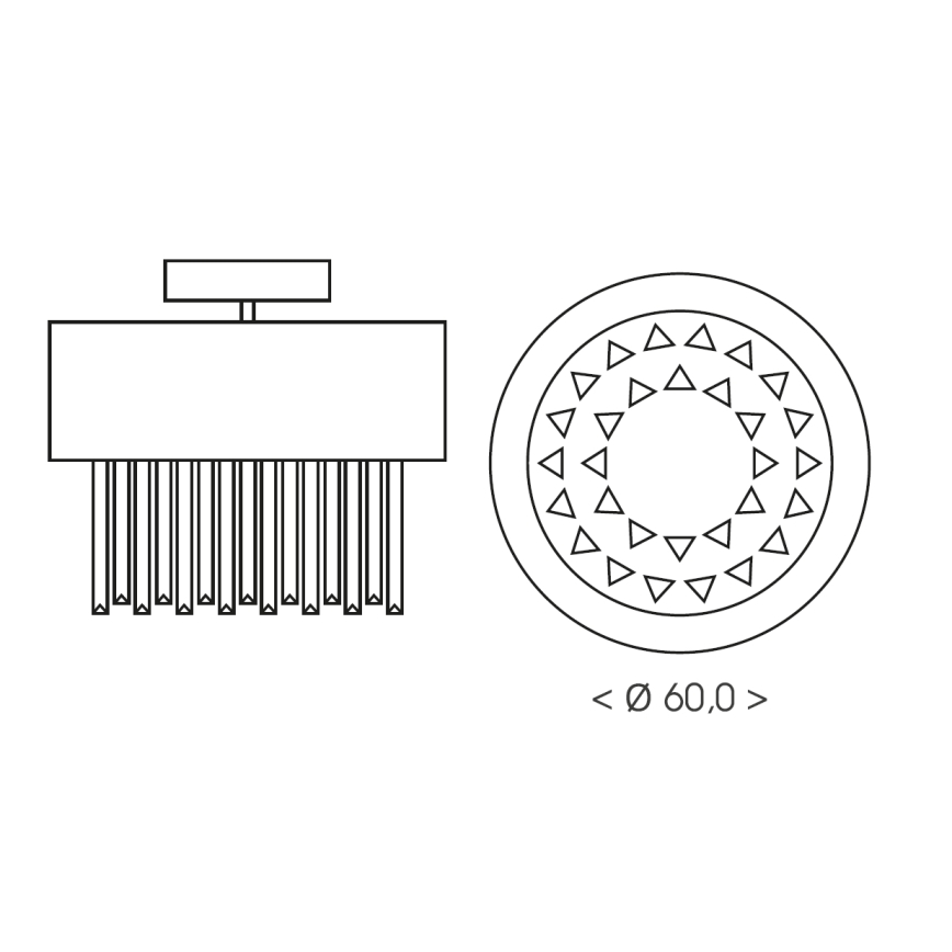 Brilagi - Plafonieră VERVE 6xE14/40W/230V diam. 60 cm neagră