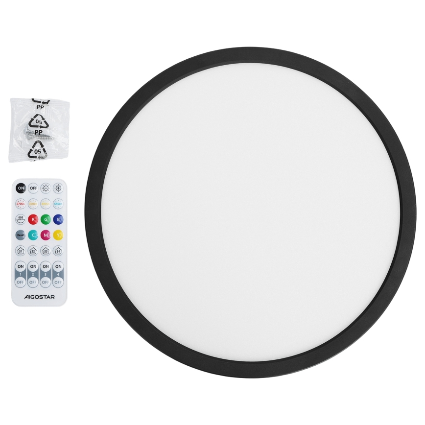 Brilagi - Plafonieră LED RGBW dimabilă VIBE LED/24W/230V 3000–6500K Ø29 cm negru + telecomandă