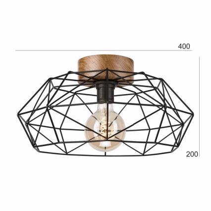 Brilagi - Lampă de tavan WOODY BASKET 1xE27/60W/230V Ø 40 cm stejar nuc