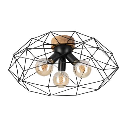 Brilagi - Plafonieră WOODY BASKET 3xE27/60W/230V, diam. 60 cm, stejar
