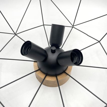 Brilagi - Plafonieră WOODY BASKET 3xE27/60W/230V, diam. 60 cm, stejar