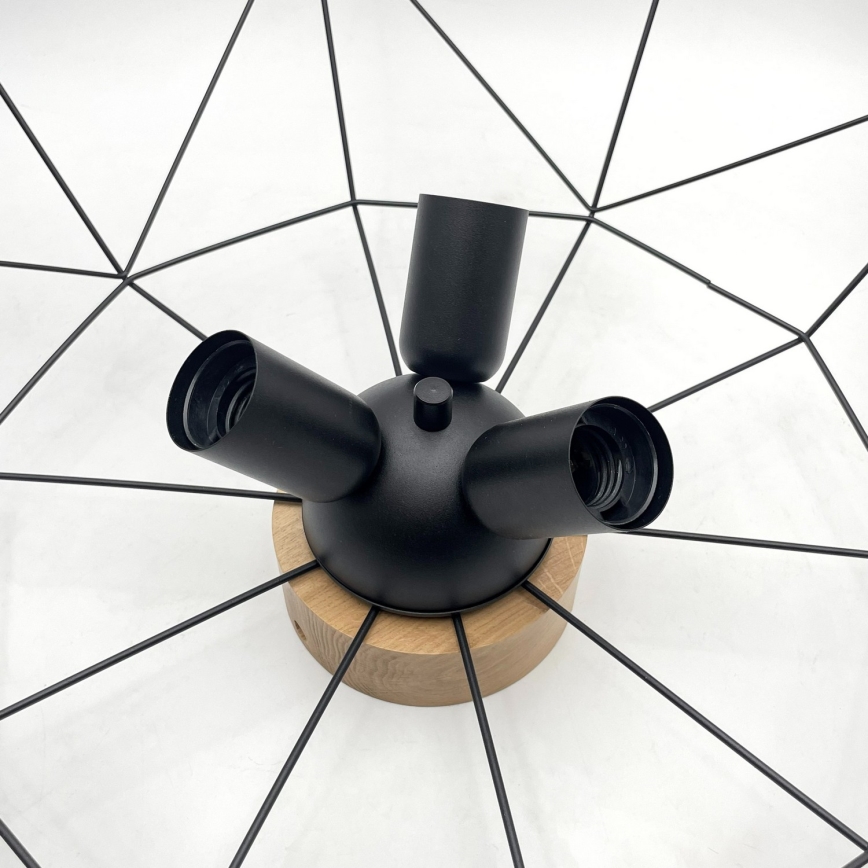 Brilagi - Plafonieră WOODY BASKET 3xE27/60W/230V, diam. 60 cm, stejar