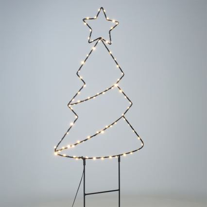 Brilagi - Pom de Crăciun luminos pentru exterior, LED, alimentare 3xAA, IP44, 68x29 cm