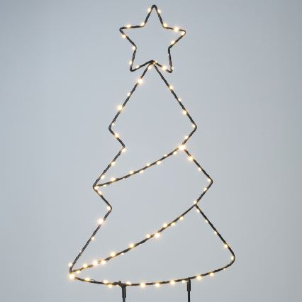 Brilagi - Pom de Crăciun luminos pentru exterior, LED, alimentare 3xAA, IP44, 68x29 cm