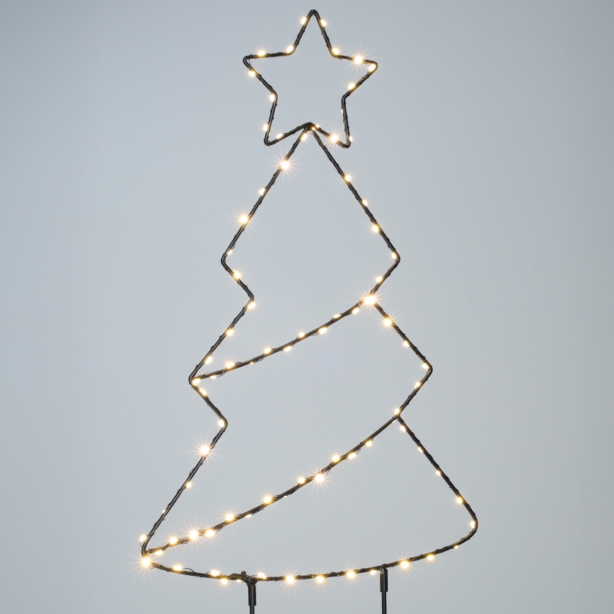 Brilagi - Pom de Crăciun luminos pentru exterior, LED, alimentare 3xAA, IP44, 68x29 cm