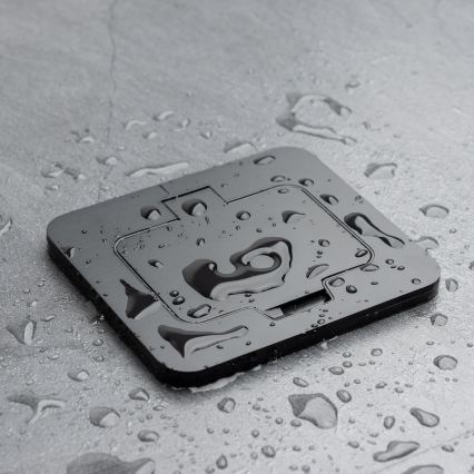 Brilagi - Priză de pardoseală încastrată pentru exterior IP55, neagră, dreptunghiulară