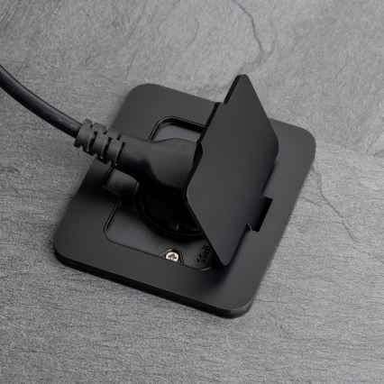 Brilagi - Priză de pardoseală încastrată pentru exterior IP55, neagră, dreptunghiulară