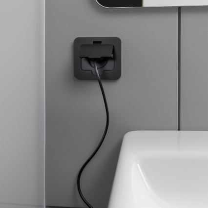 Brilagi - Priză de pardoseală încastrată pentru exterior IP55, neagră, dreptunghiulară