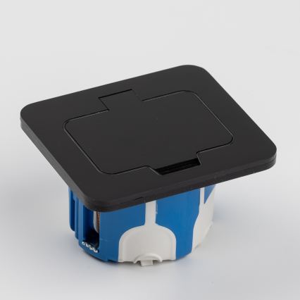 Brilagi - Priză de pardoseală încastrată pentru exterior IP55, neagră, dreptunghiulară