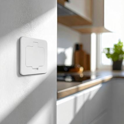 Brilagi - Priză de podea încastrată pentru exterior, IP55, albă, dreptunghiulară