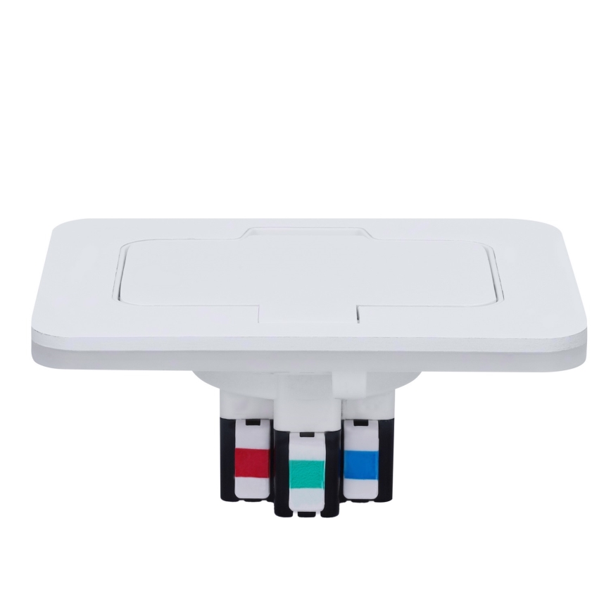 Brilagi - Priză de podea încastrată pentru exterior, IP55, albă, dreptunghiulară